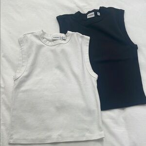 Sunday Best Aritzia Sleeveless Tops - Black and White